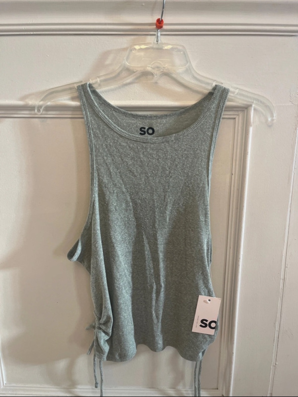 SO Ribbed Tank Top in Light Heather Gray